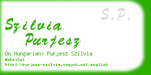 szilvia purjesz business card